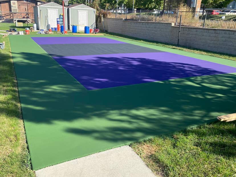 Fresh surface of paint applied