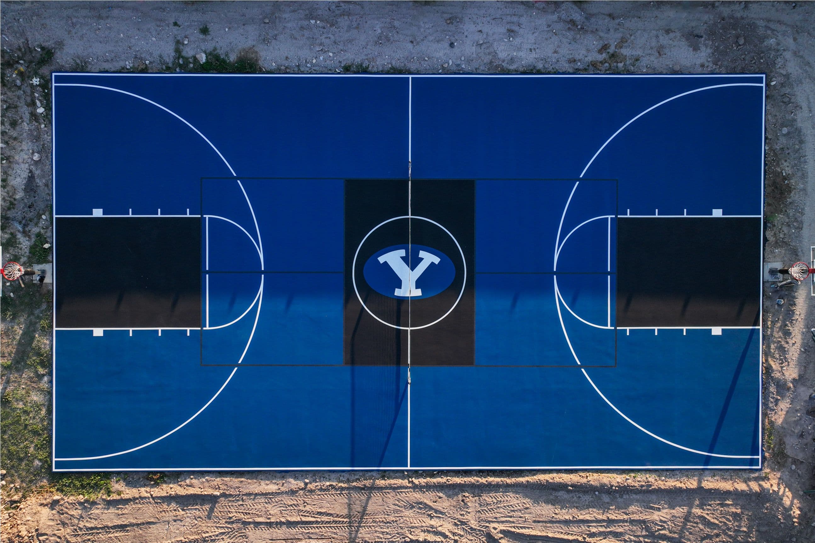 BYU logo on court surface
