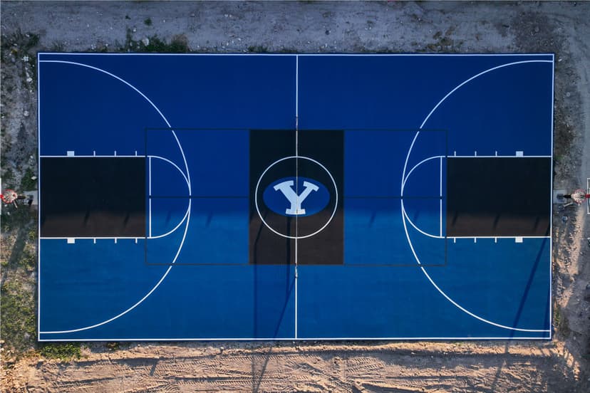 BYU logo on court surface